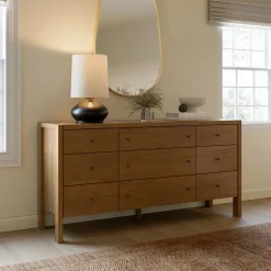 Cassie 9-Drawer Triple Dresser - Smoked Oak