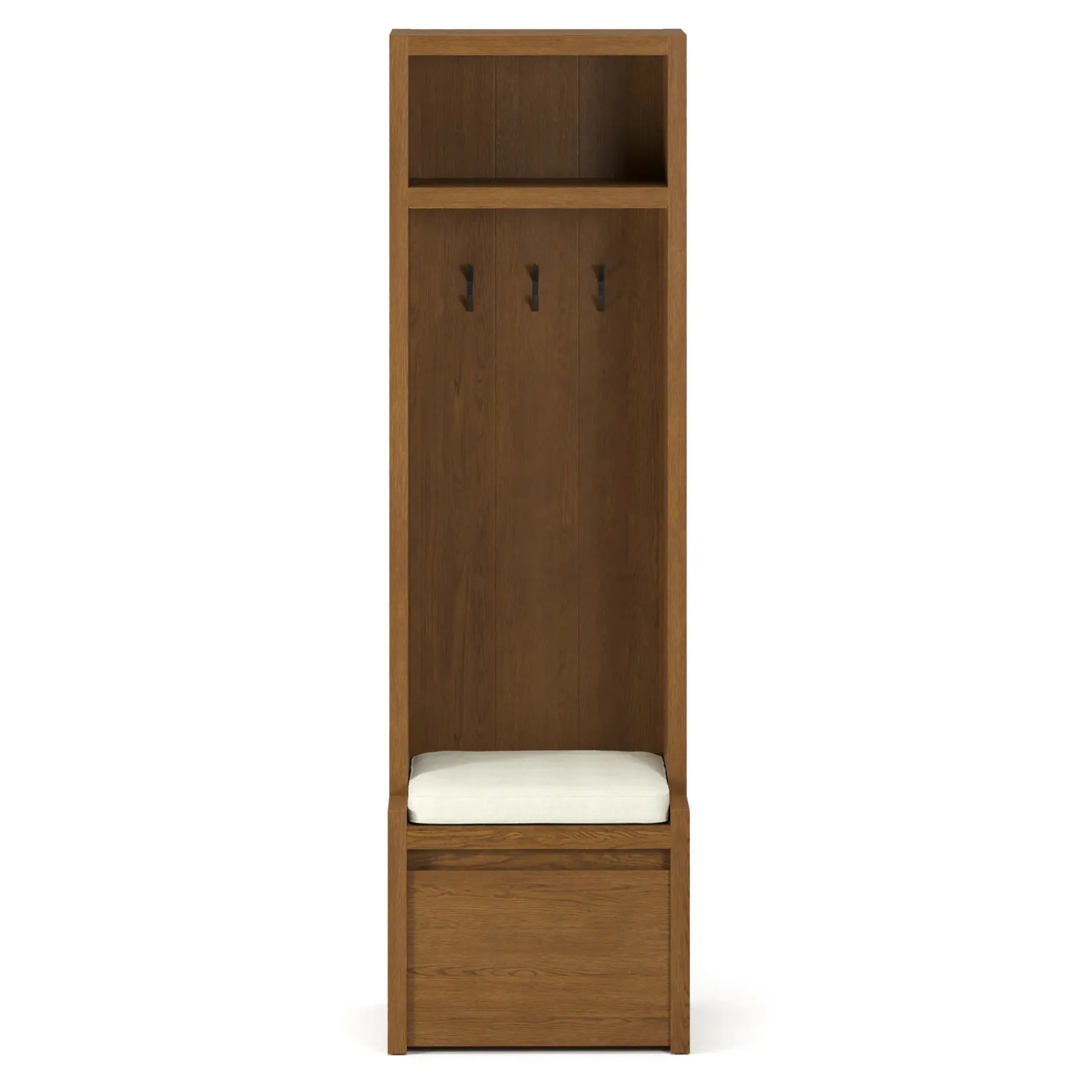 Cassie 22" Hall Tree - Smoked Oak and Taupe Chenille