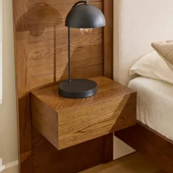 Cassie King Upholstered Bed with Nightstands - Smoked Oak and Taupe Chenille