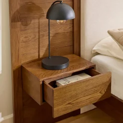 Cassie King Upholstered Bed with Nightstands - Smoked Oak and Taupe Chenille