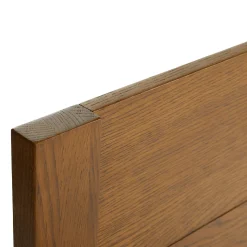 Cassie King Upholstered Bed with Nightstands - Smoked Oak and Taupe Chenille