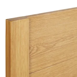 Cassie King Upholstered Bed with Nightstands - Natural Oak and Ivory Chenille