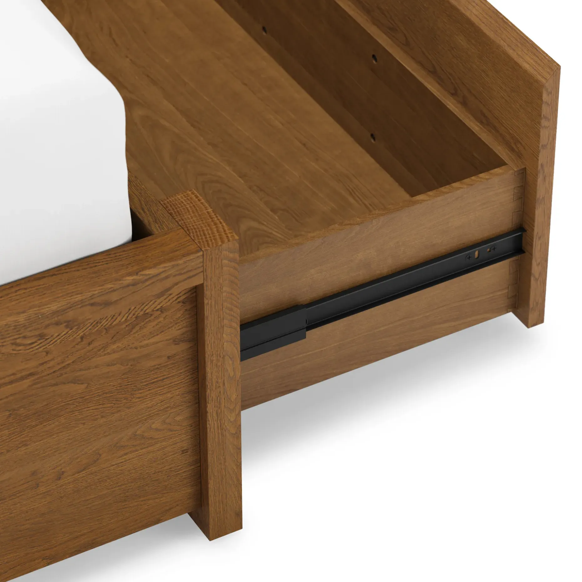 Cassie King Upholstered Storage Bed - Smoked Oak and Taupe Chenille