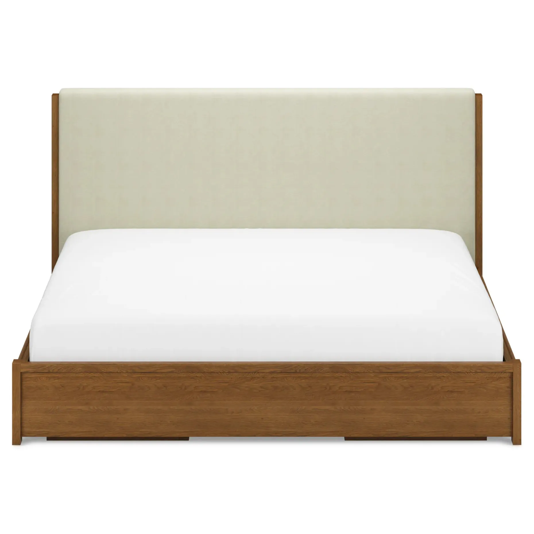 Cassie King Upholstered Storage Bed - Smoked Oak and Taupe Chenille
