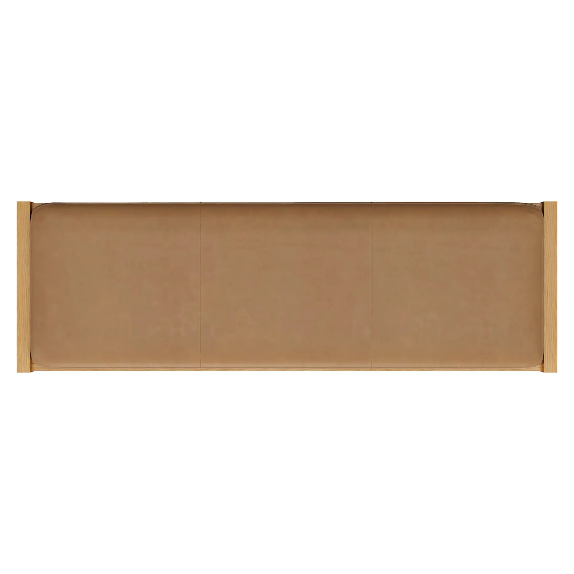 Cassie 56" Leather Bench - Natural Oak and Charme Tan