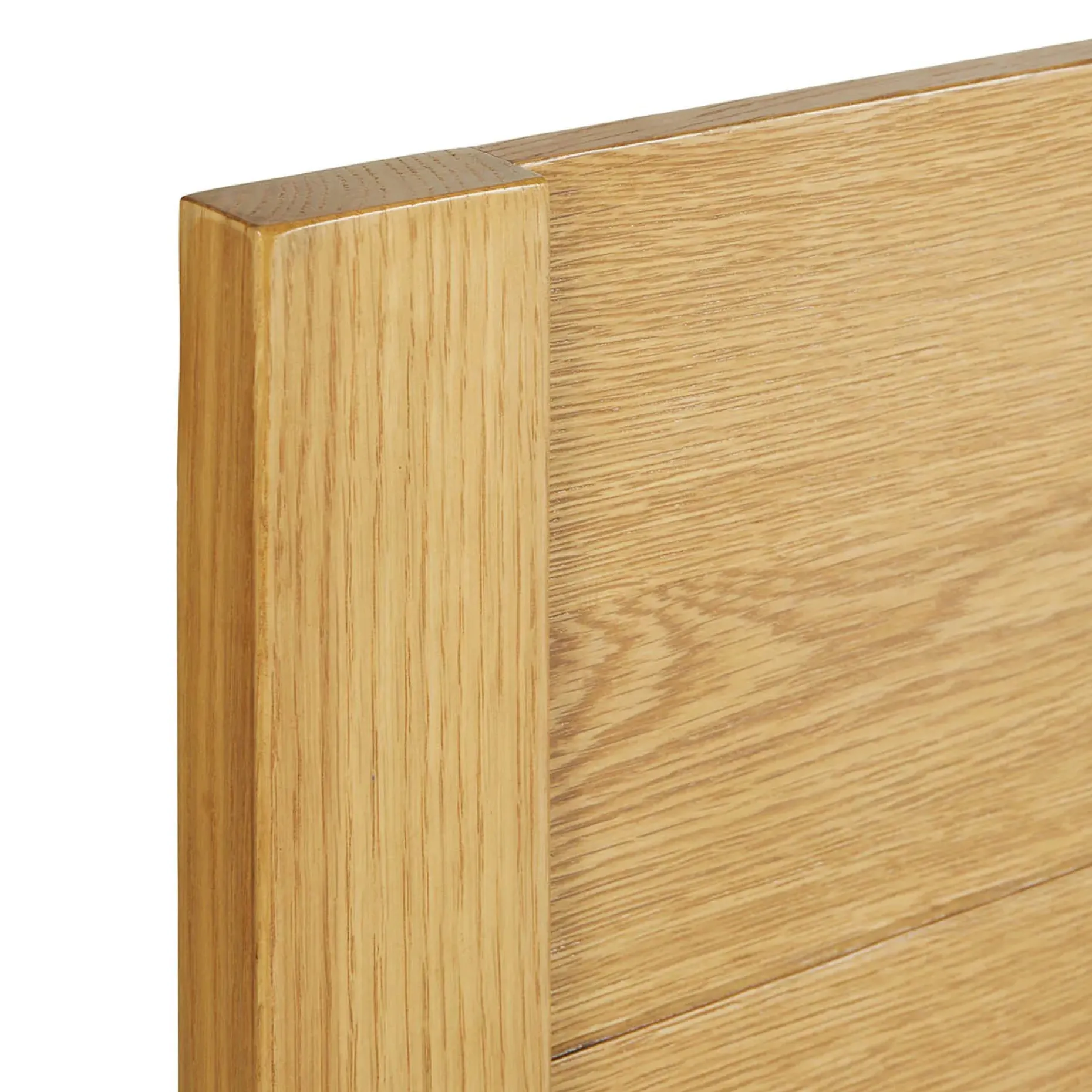 Cassie Queen Upholstered Bed with Nightstands - Natural Oak and Ivory Chenille