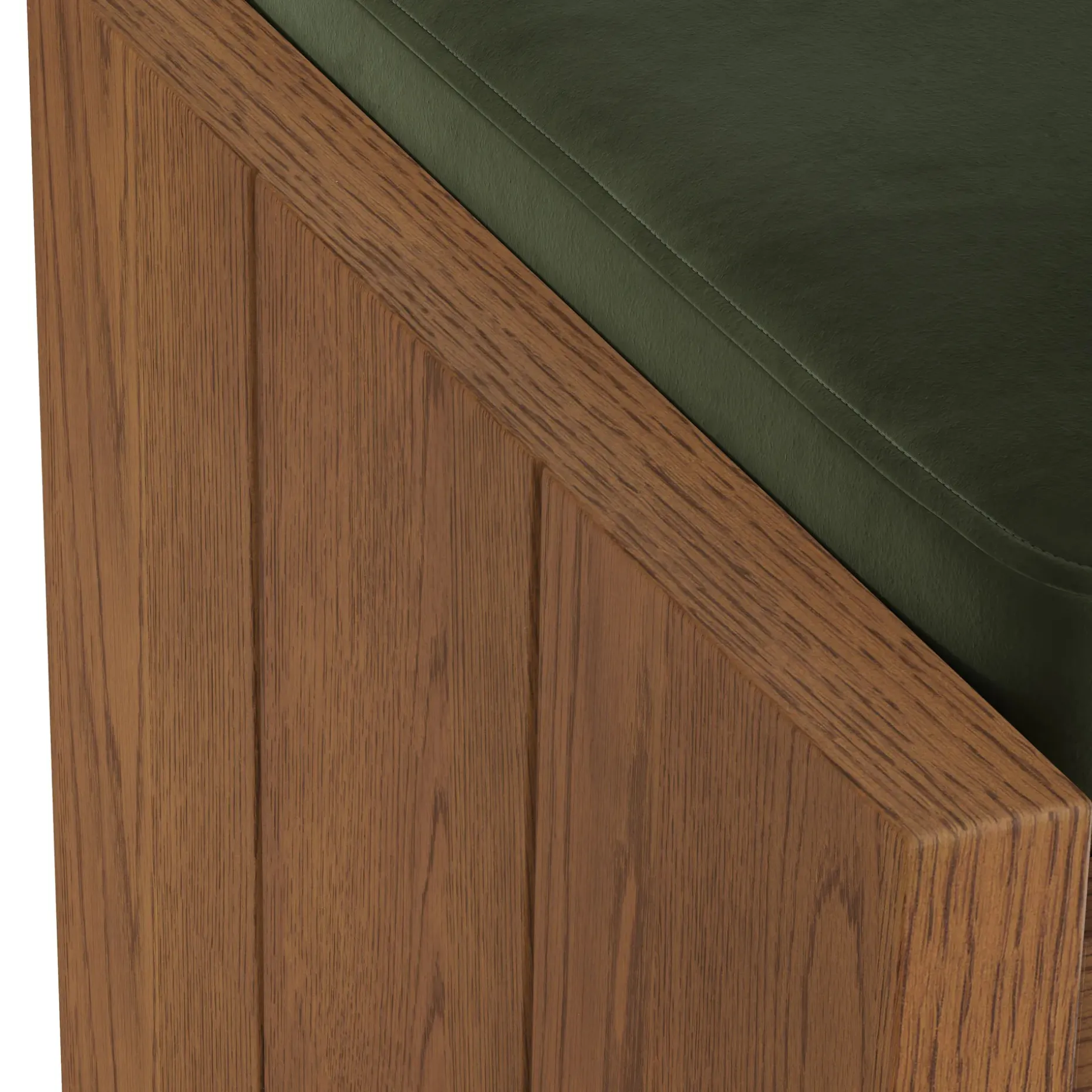 Cassie 56" Velvet Bench - Smoked Oak and Hale Fir Green