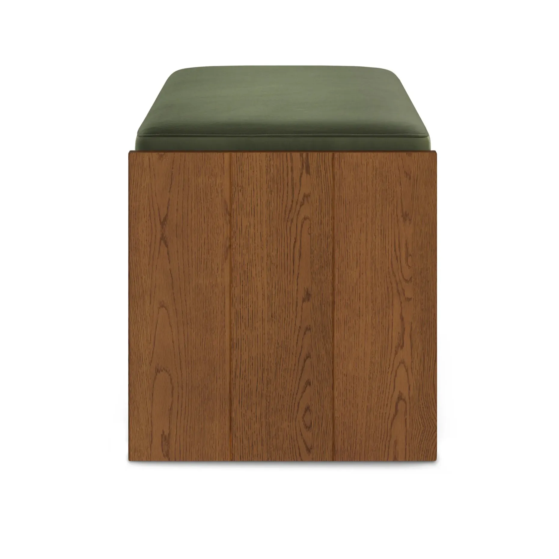 Cassie 56" Velvet Bench - Smoked Oak and Hale Fir Green