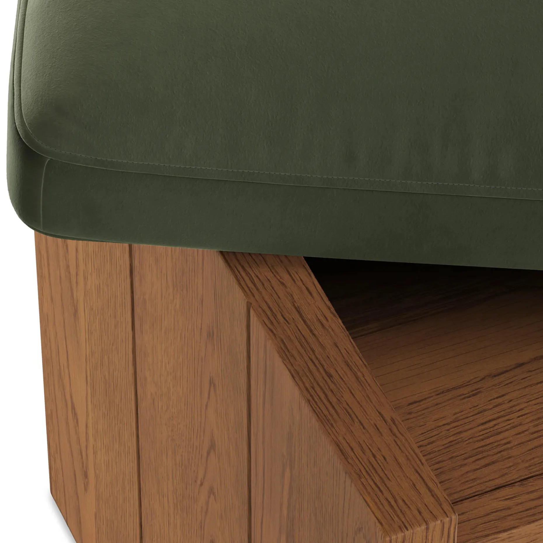 Cassie 56" Velvet Bench - Smoked Oak and Hale Fir Green