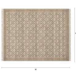 Cecile 8 x 10 Reversible Rug - Olive Green and Earthy Beige