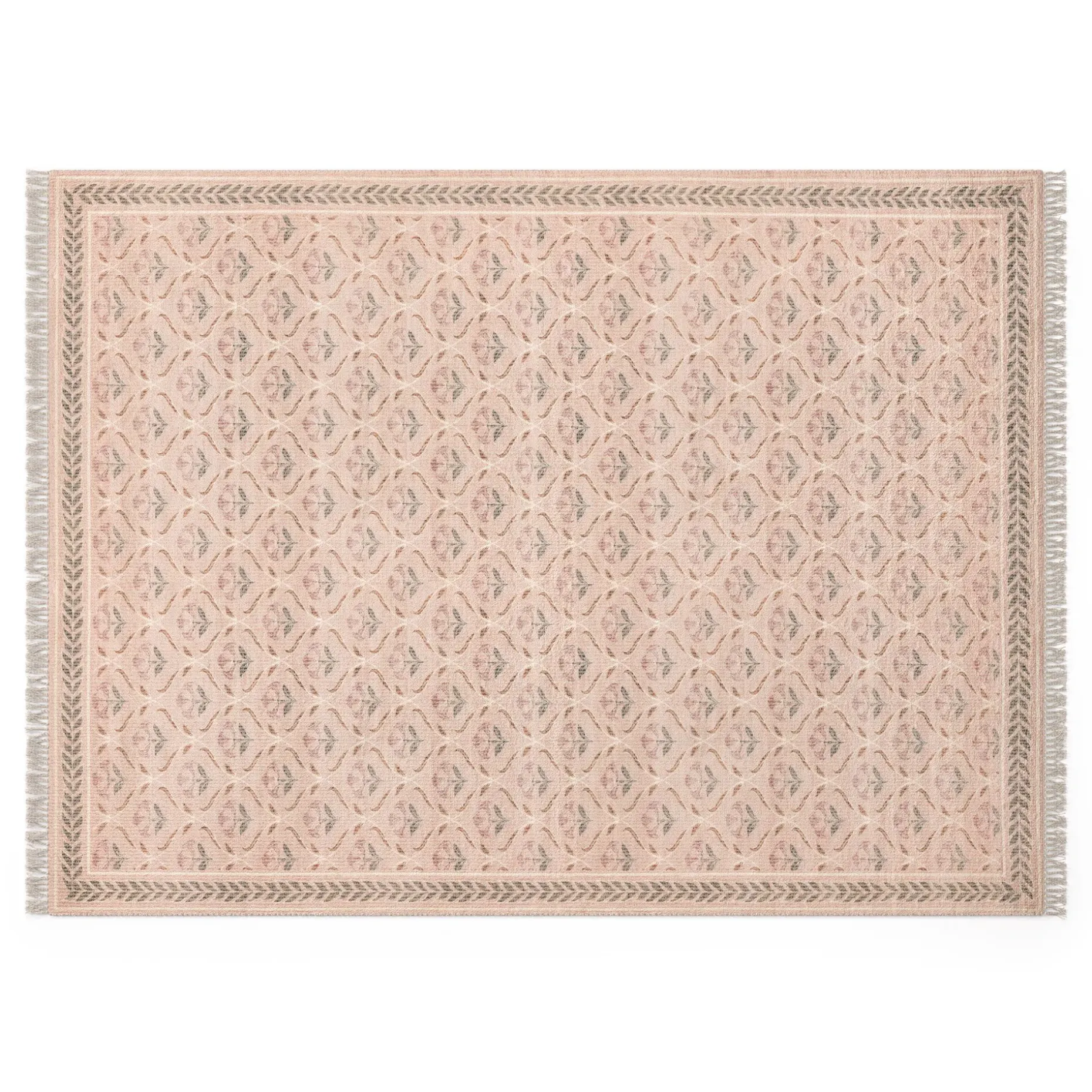 Cecile 9 x 12 Reversible Rug - Olive Green and Earthy Beige