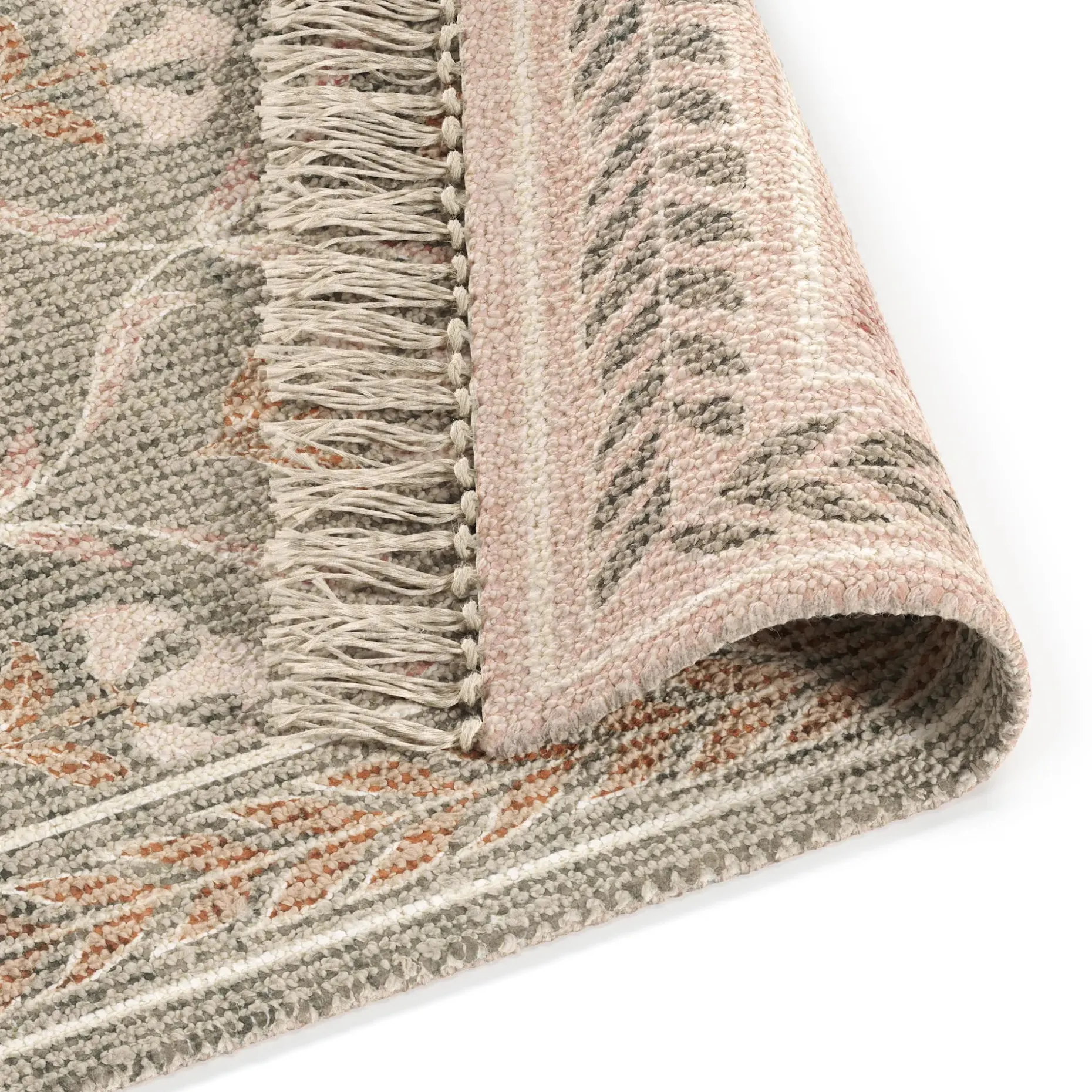 Cecile 9 x 12 Reversible Rug - Olive Green and Earthy Beige