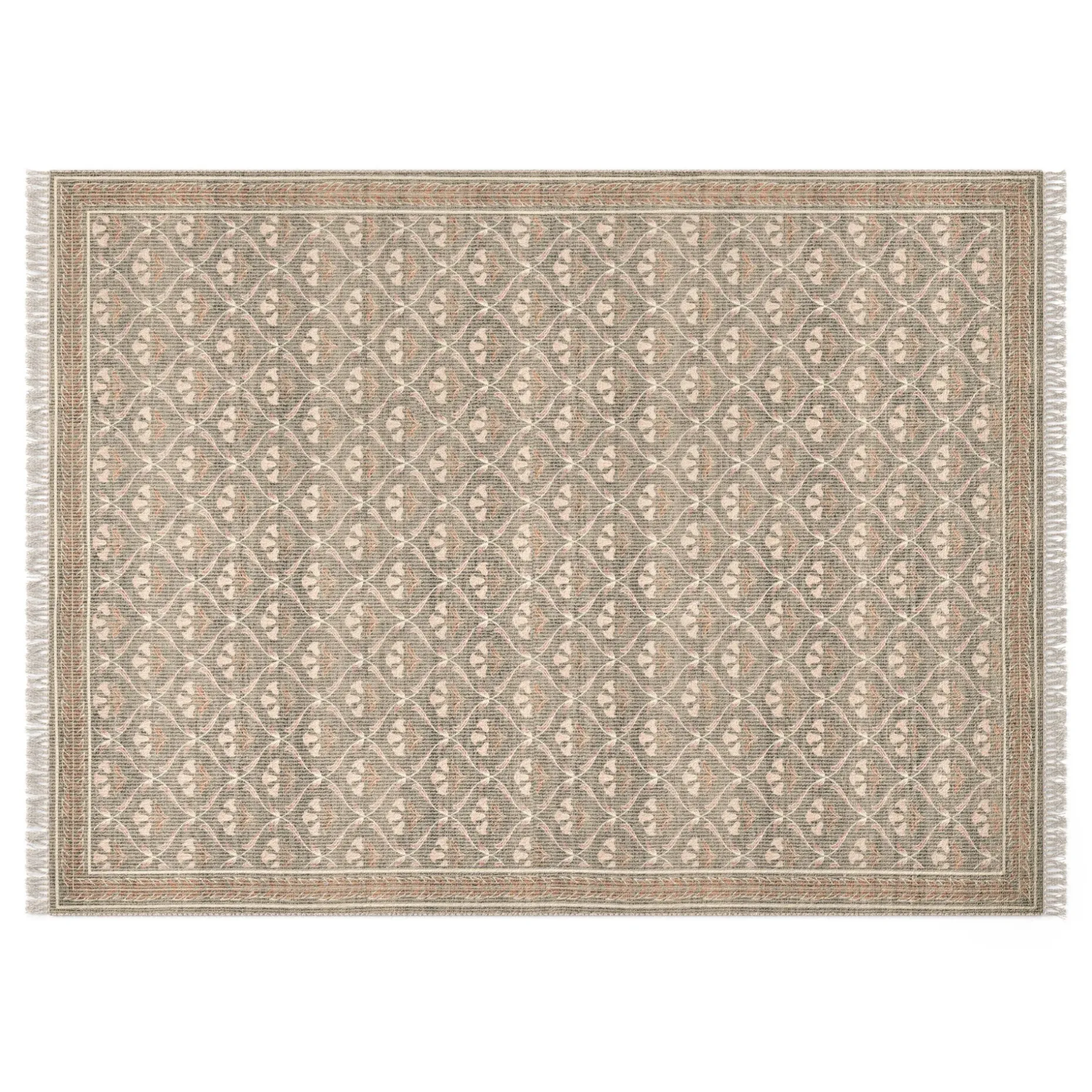 Cecile 9 x 12 Reversible Rug - Olive Green and Earthy Beige