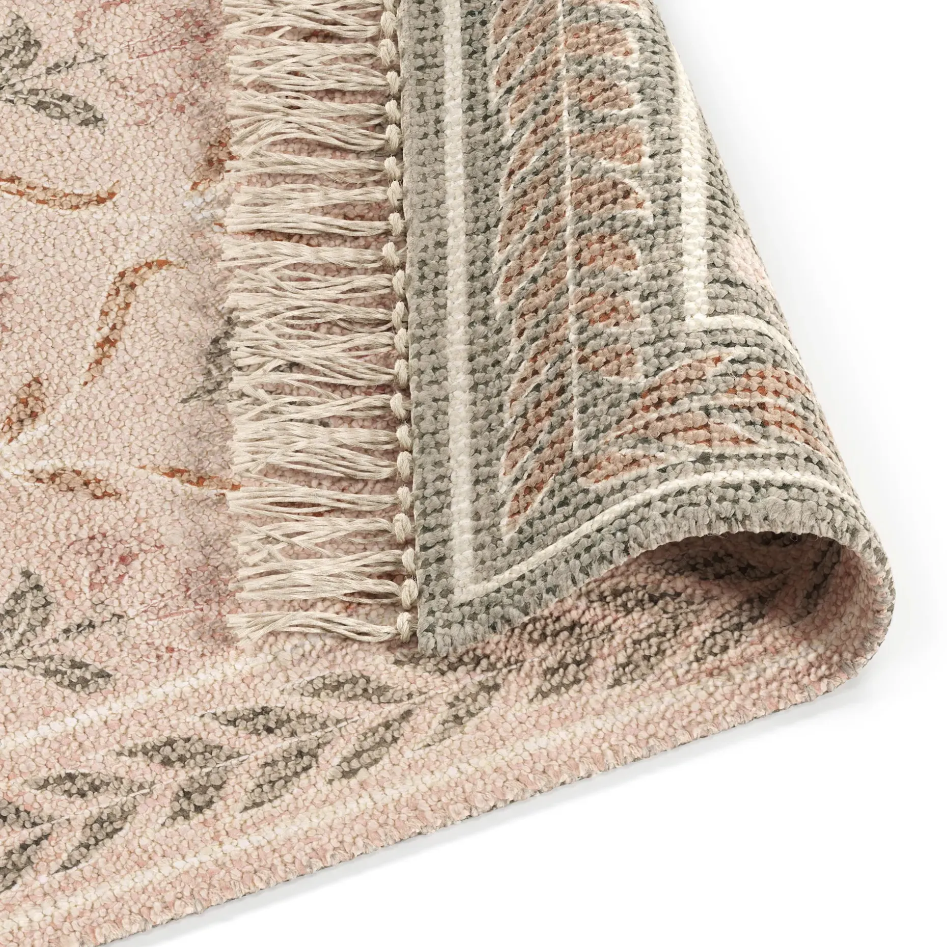 Cecile 9 x 12 Reversible Rug - Olive Green and Earthy Beige