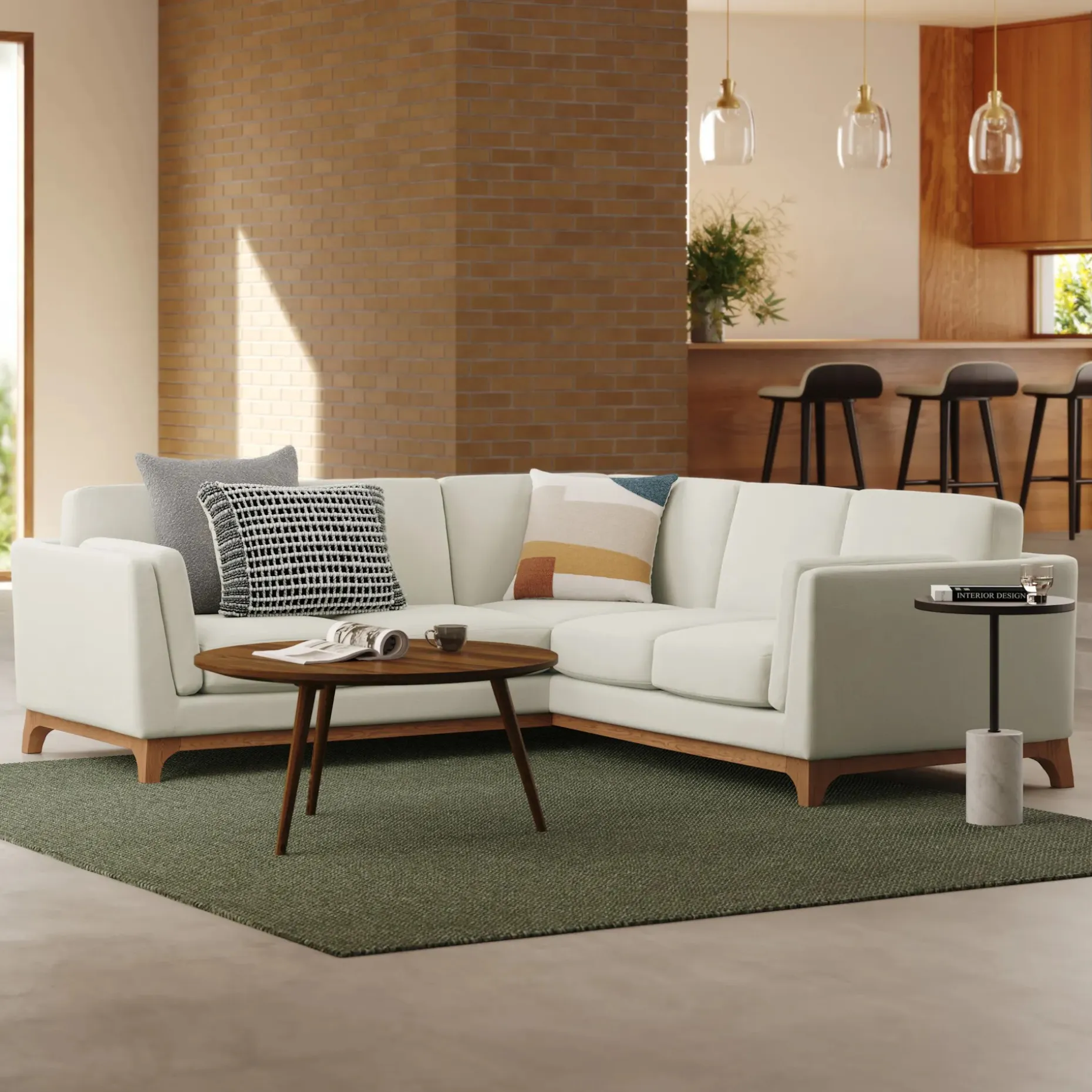 Ceni 88" Corner Sectional - Buckler Ivory