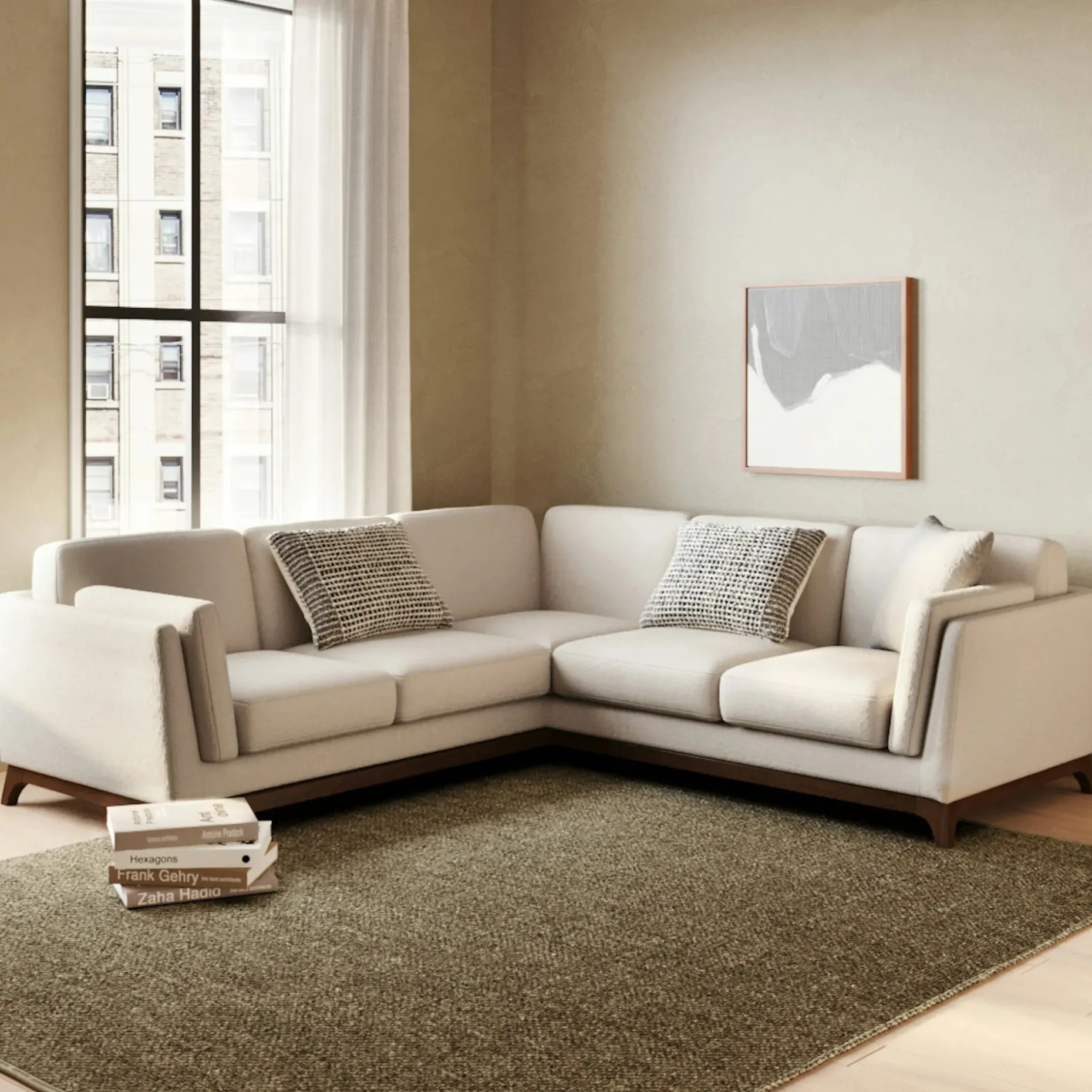 Ceni 88" Corner Sectional - Chalk Gray