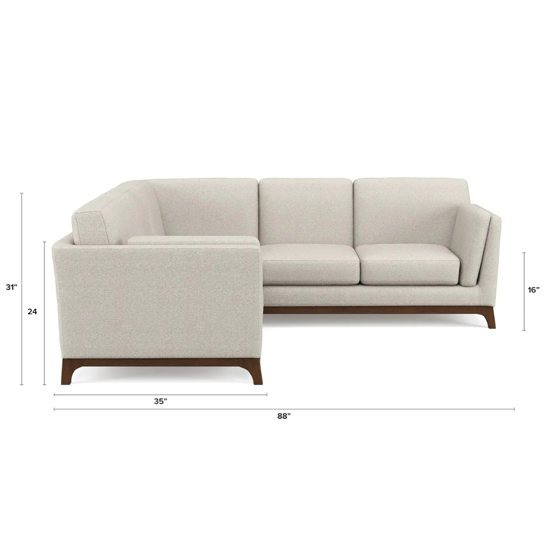Ceni 88" Corner Sectional - Chalk Gray