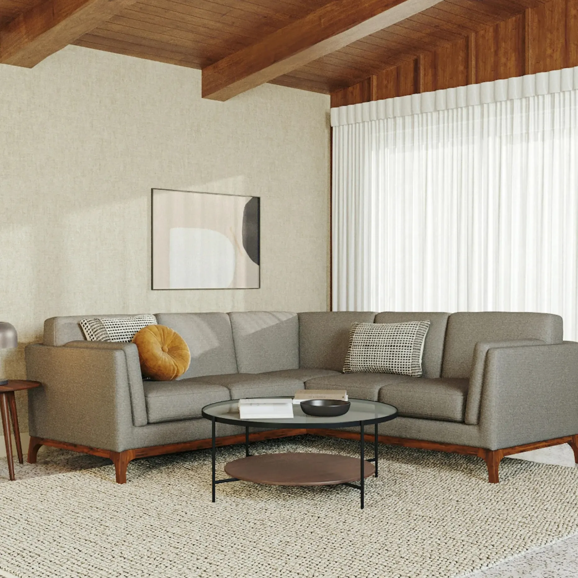 Ceni 88" Corner Sectional - Quarry Gray