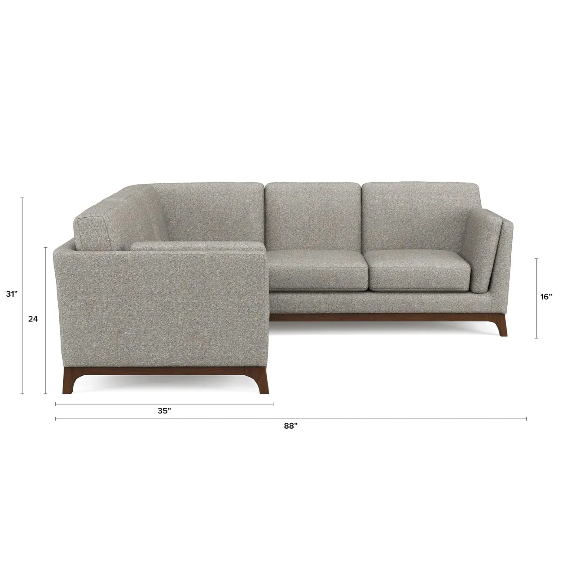 Ceni 88" Corner Sectional - Quarry Gray