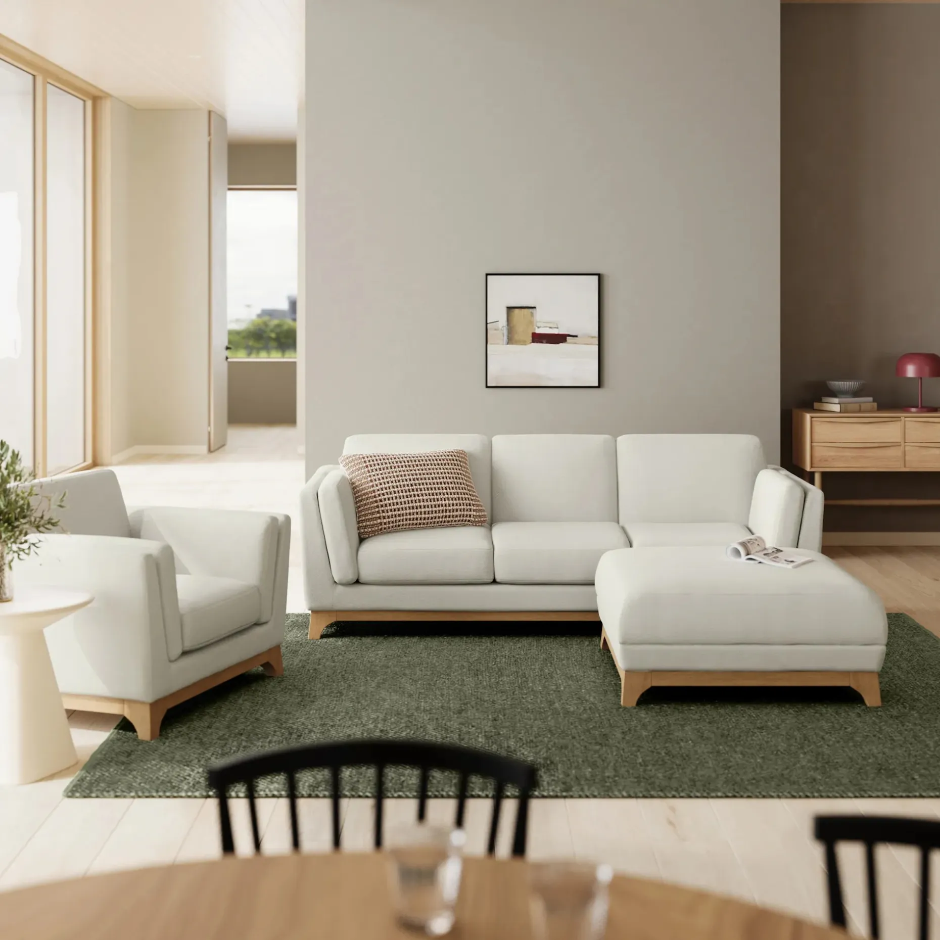 Ceni 39" Lounge Chair - Buckler Ivory