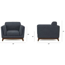 Ceni 39" Lounge Chair - Denim Blue