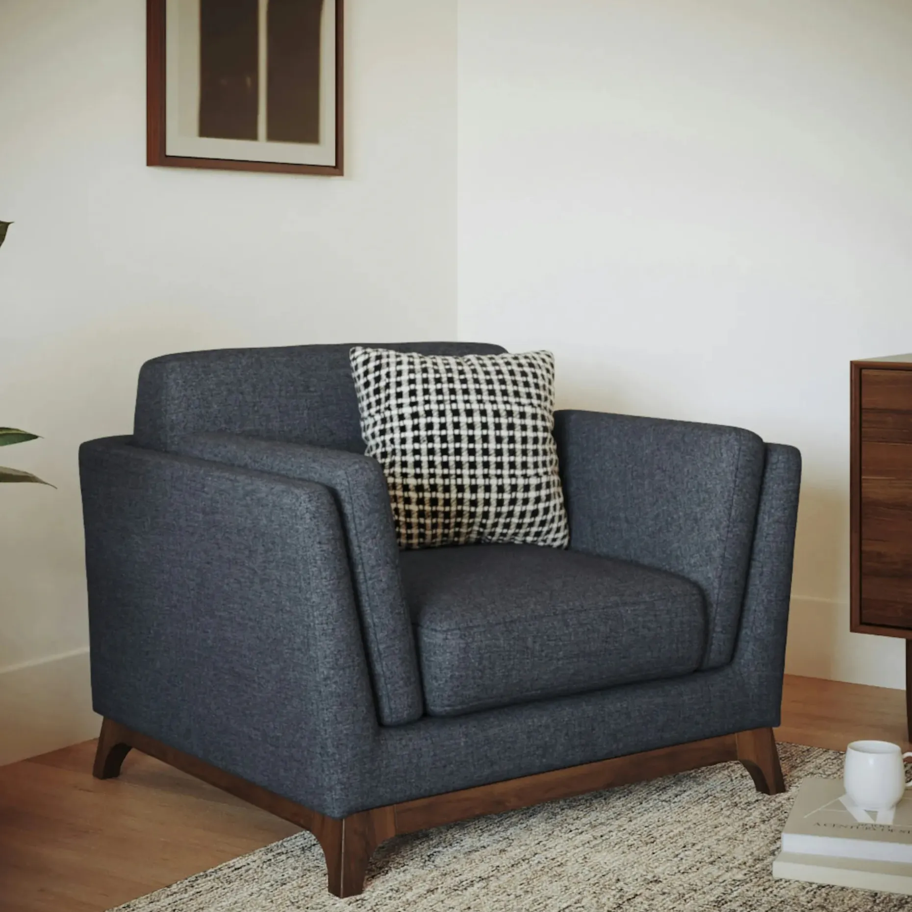 Ceni 39" Lounge Chair - Denim Blue