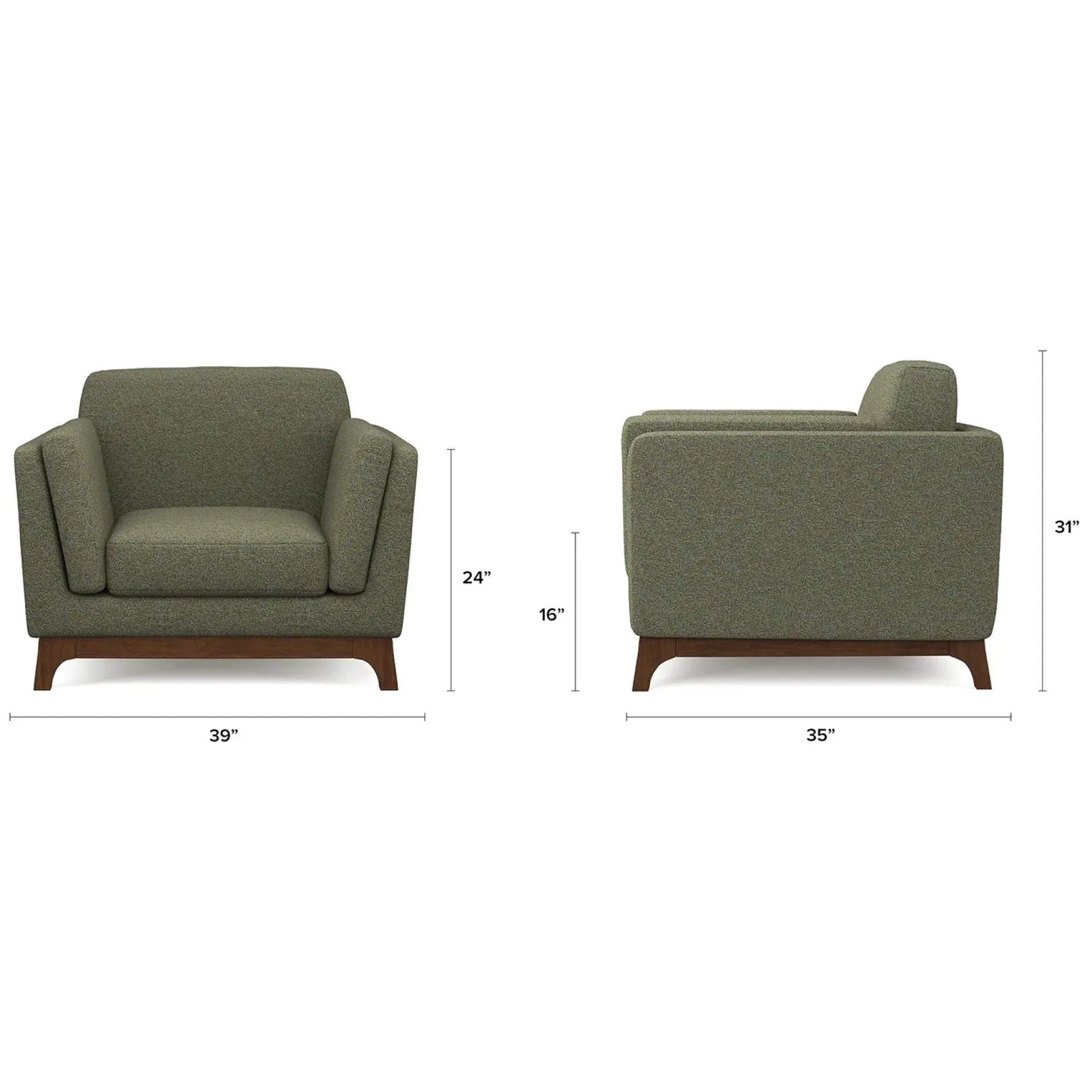 Ceni 39" Lounge Chair - Hemlock Green