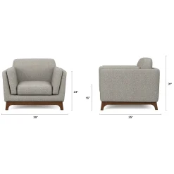Ceni 39" Lounge Chair - Quarry Gray