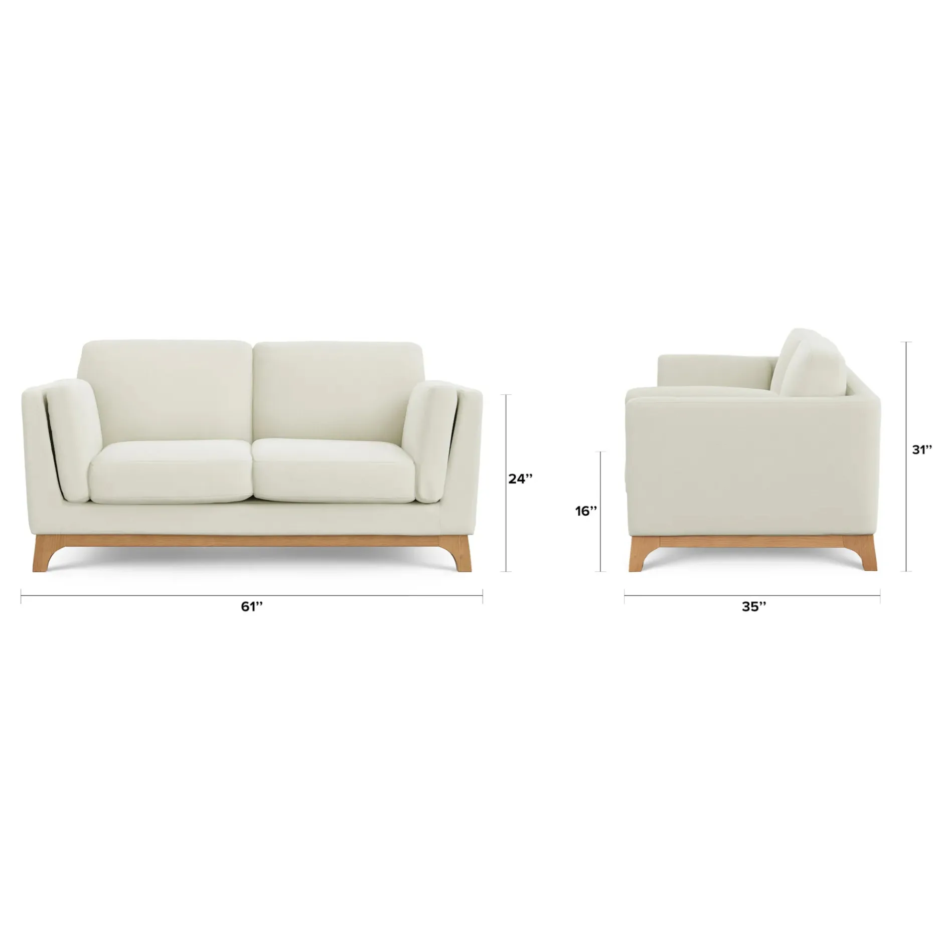 Ceni 61" Loveseat - Buckler Ivory
