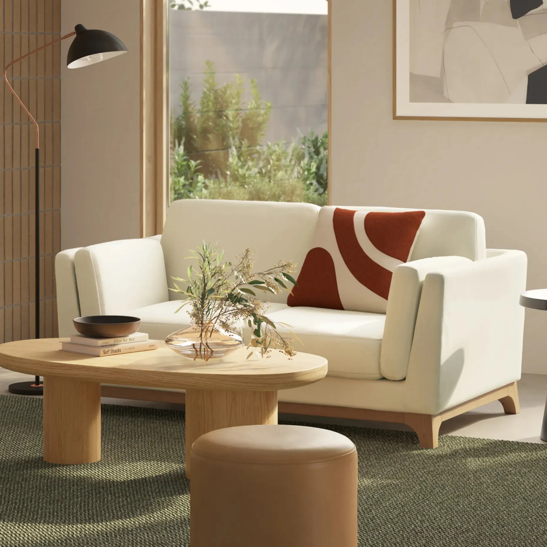 Ceni 61" Loveseat - Buckler Ivory