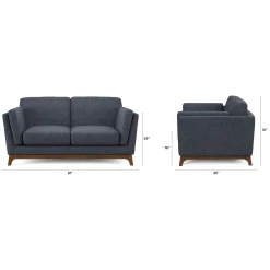 Ceni 61" Loveseat - Denim Blue