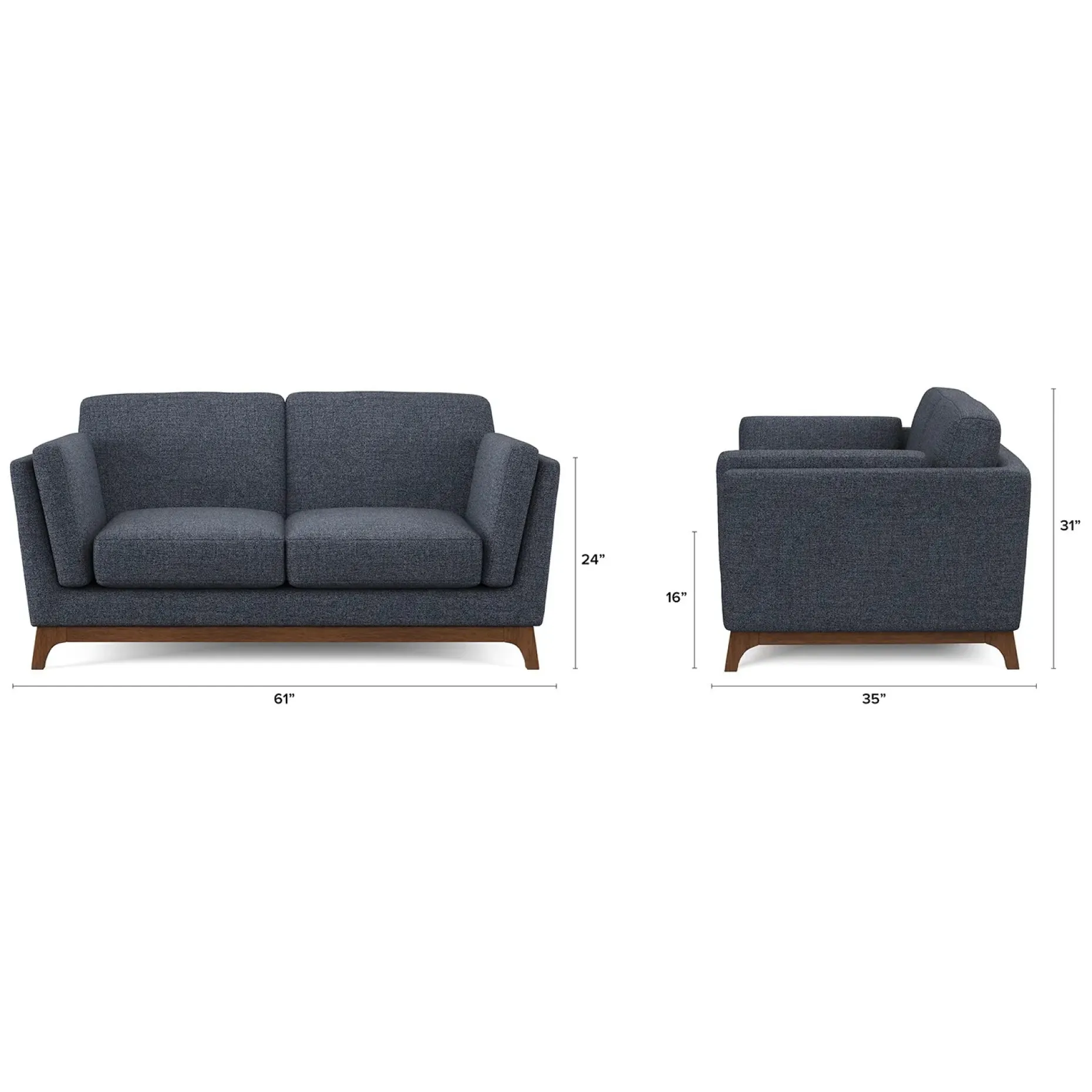Ceni 61" Loveseat - Denim Blue