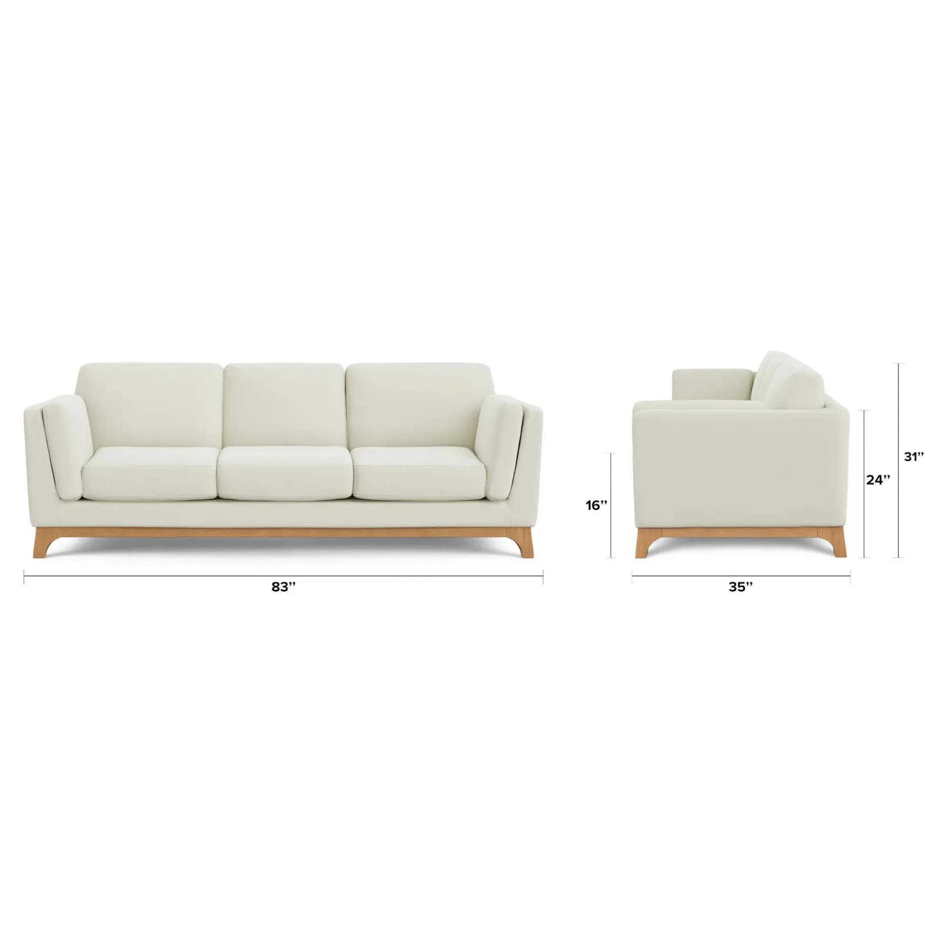 Ceni 83" Sofa - Buckler Ivory