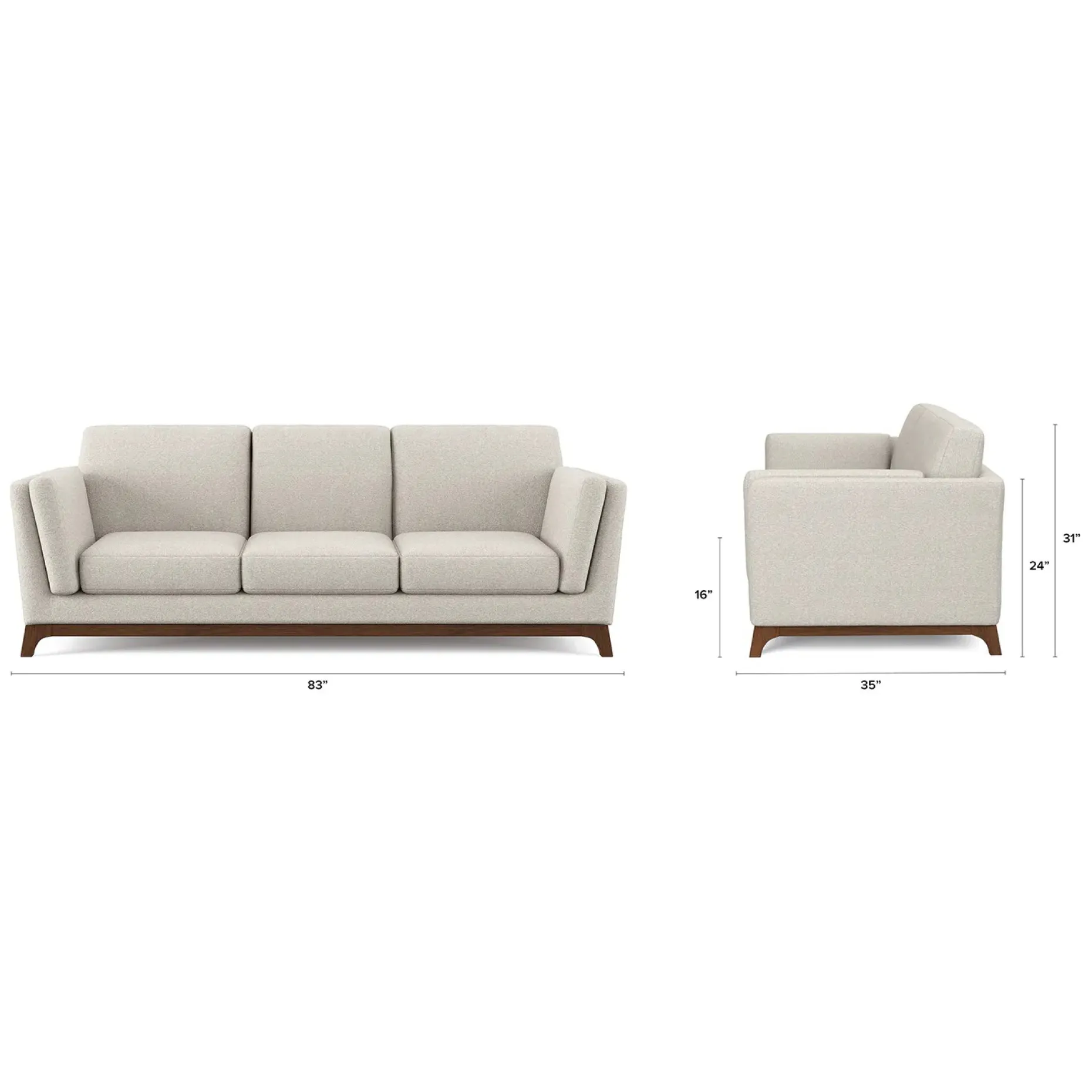 Ceni 83" Sofa - Chalk Gray