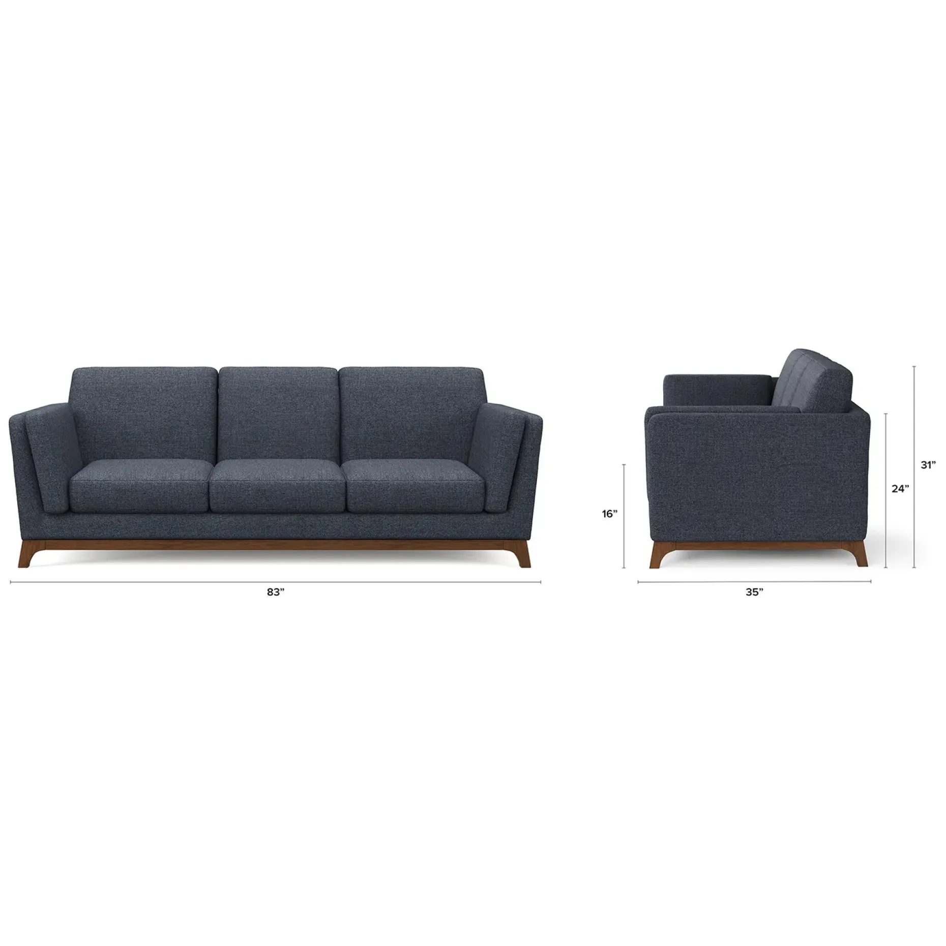 Ceni 83" Sofa - Denim Blue