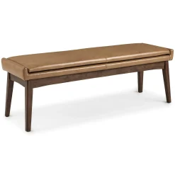 Chantel 56" Leather Bench - Toscana Tan