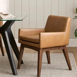 Chantel Leather Dining Armchair - Toscana Tan