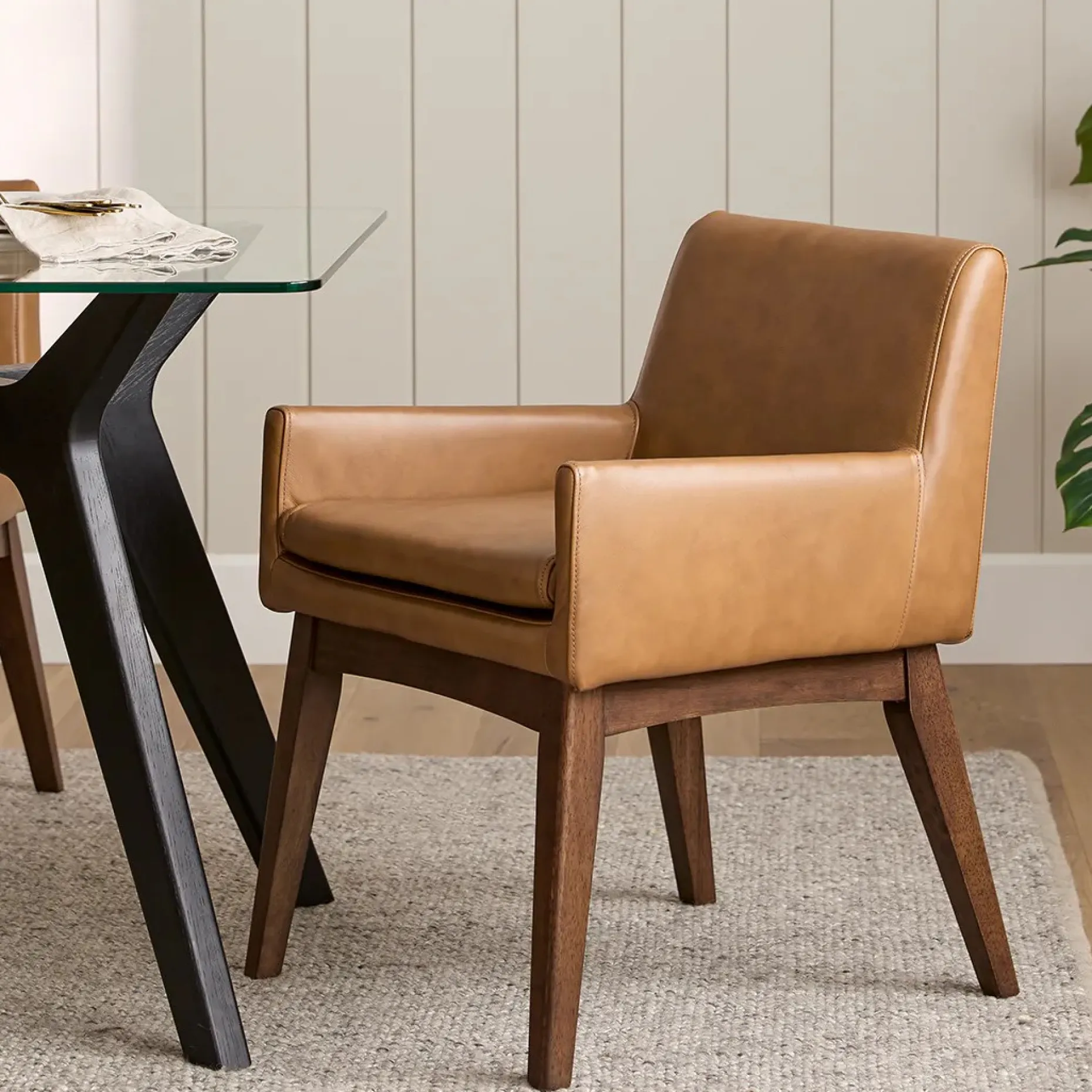 Chantel Leather Dining Armchair - Toscana Tan