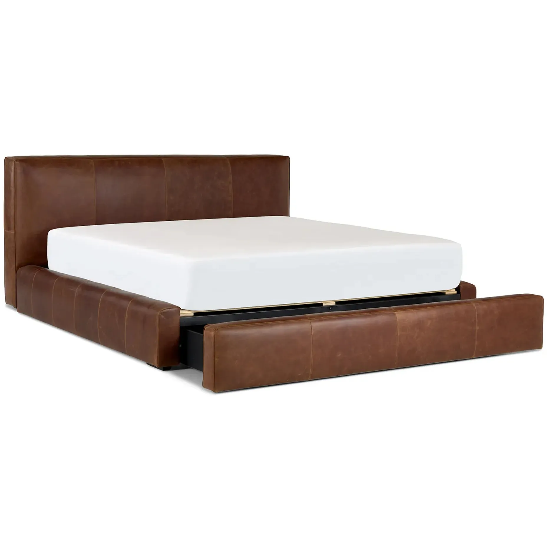 Cigar King Leather Storage Bed - Rawhide Brown