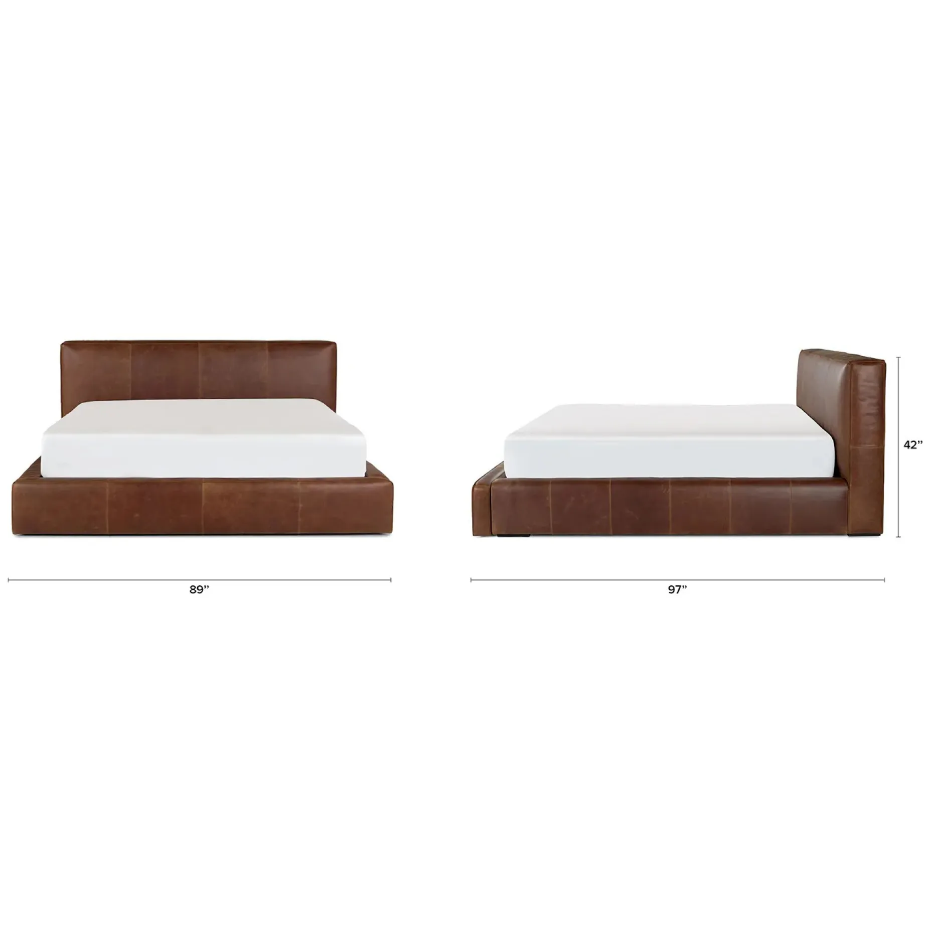 Cigar King Leather Storage Bed - Rawhide Brown