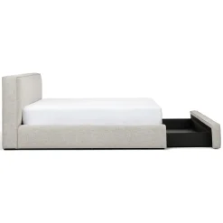 Cigar King Upholstered Storage Bed - Birch Ivory