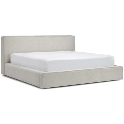 Cigar King Upholstered Storage Bed - Birch Ivory