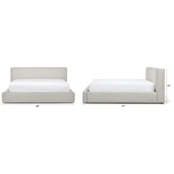 Cigar King Upholstered Storage Bed - Birch Ivory