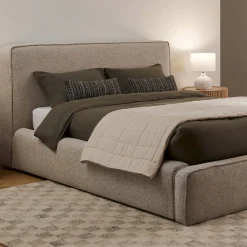 Cigar King Upholstered Storage Bed - Birch Ivory