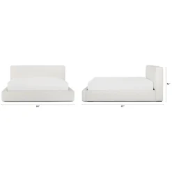 Cigar King Upholstered Storage Bed - Ankara Ivory