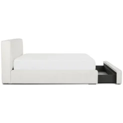 Cigar King Upholstered Storage Bed - Ankara Ivory