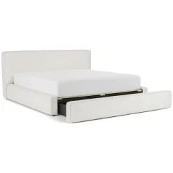 Cigar King Upholstered Storage Bed - Ankara Ivory