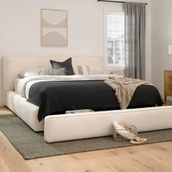Cigar King Upholstered Storage Bed - Ankara Ivory