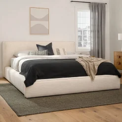 Cigar King Upholstered Storage Bed - Ankara Ivory
