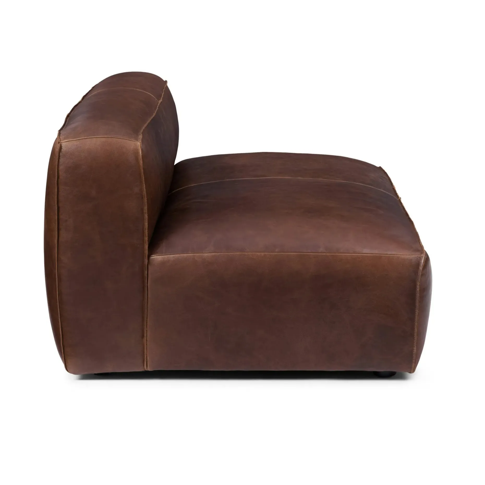 Cigar 56" Leather Loveseat - Indiana Brown